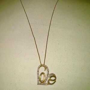 Gold Heart love Pendant Necklace - 10k Gold Women's Necklace